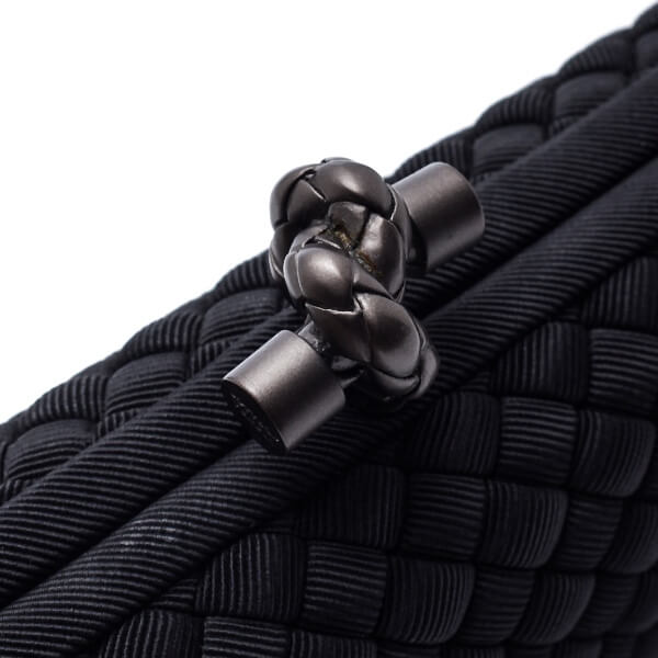Bottega Veneta - Black Cloth Intrecciato Knot Clutch